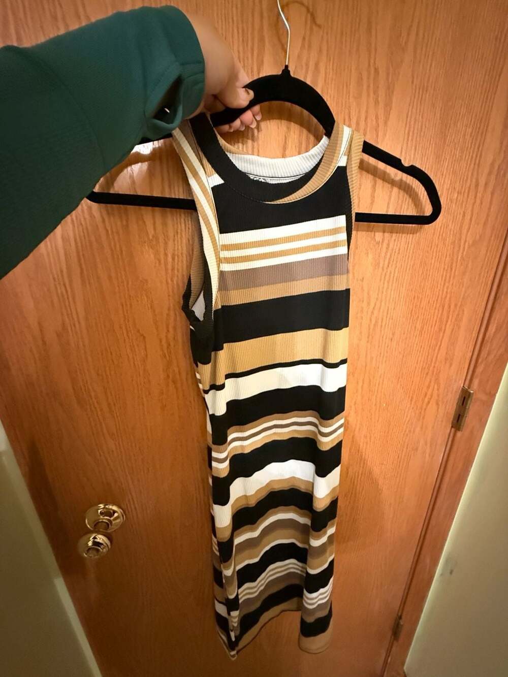 No Boundaries Striped Racerback Dress Size S (3-5) Brown Black White